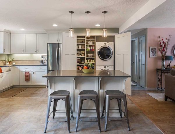 Kitchen with Hidden Laundry Closet