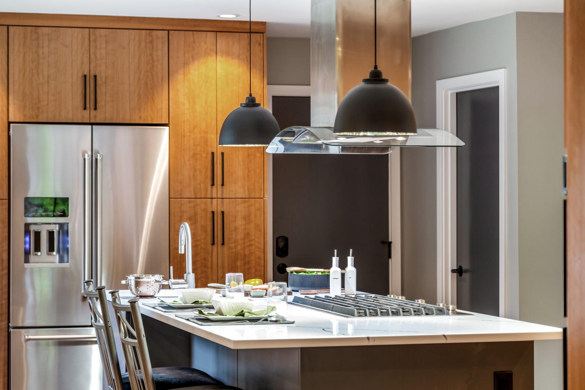 Stunning Kitchen Remodel with Island Stove Sink and High-Top Chairs