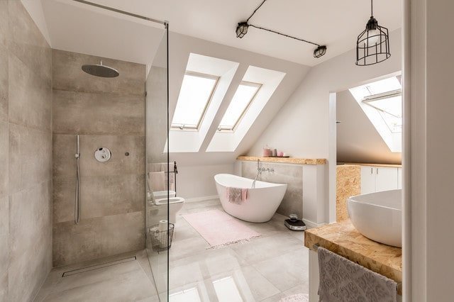 Master Bath With Skylight